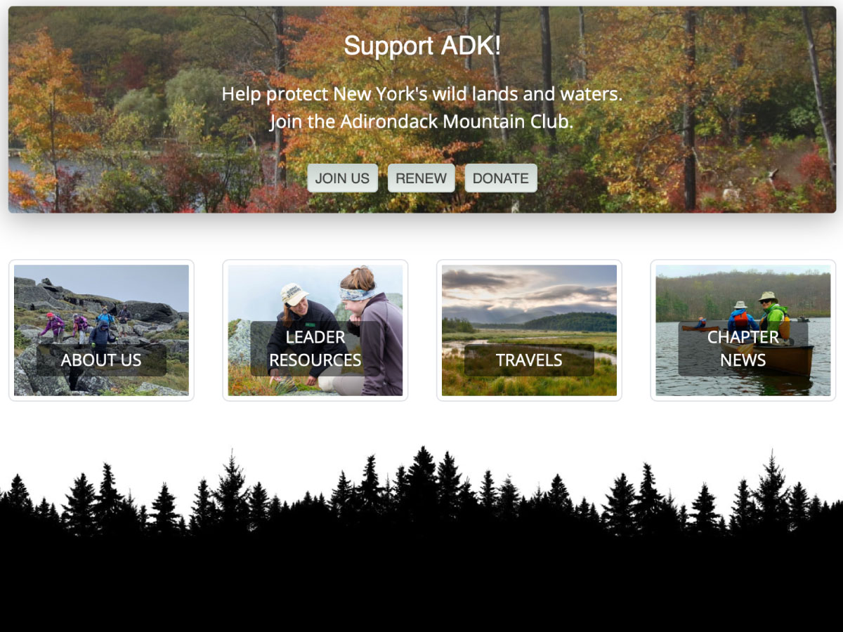 ADK Mohican website screenshot